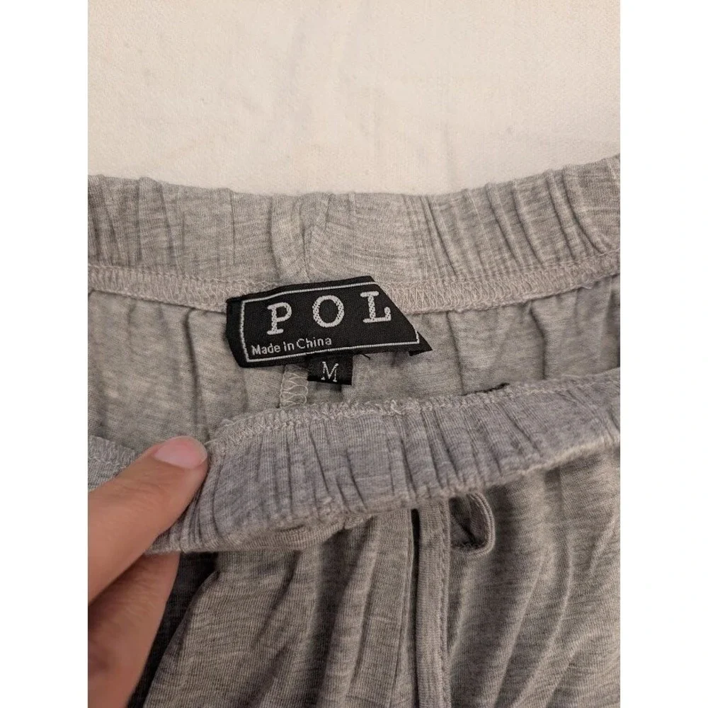 POL Ruffle Trim Lounge Shorts‎ Lightweight Comfy Casual Heather Grey M Boutique